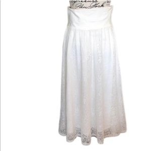 Lapis Long White Lace Skirt (m)